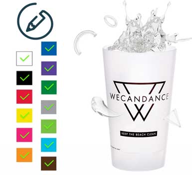 sérigraphie sur gobelet Ecocup blanc et transparent
