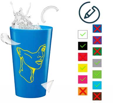 sérigraphie sur gobelet Ecocup bleu