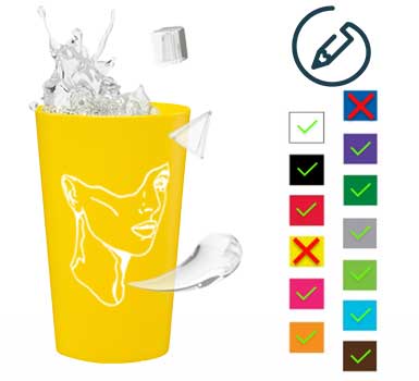 sérigraphie sur gobelet Ecocup jaune